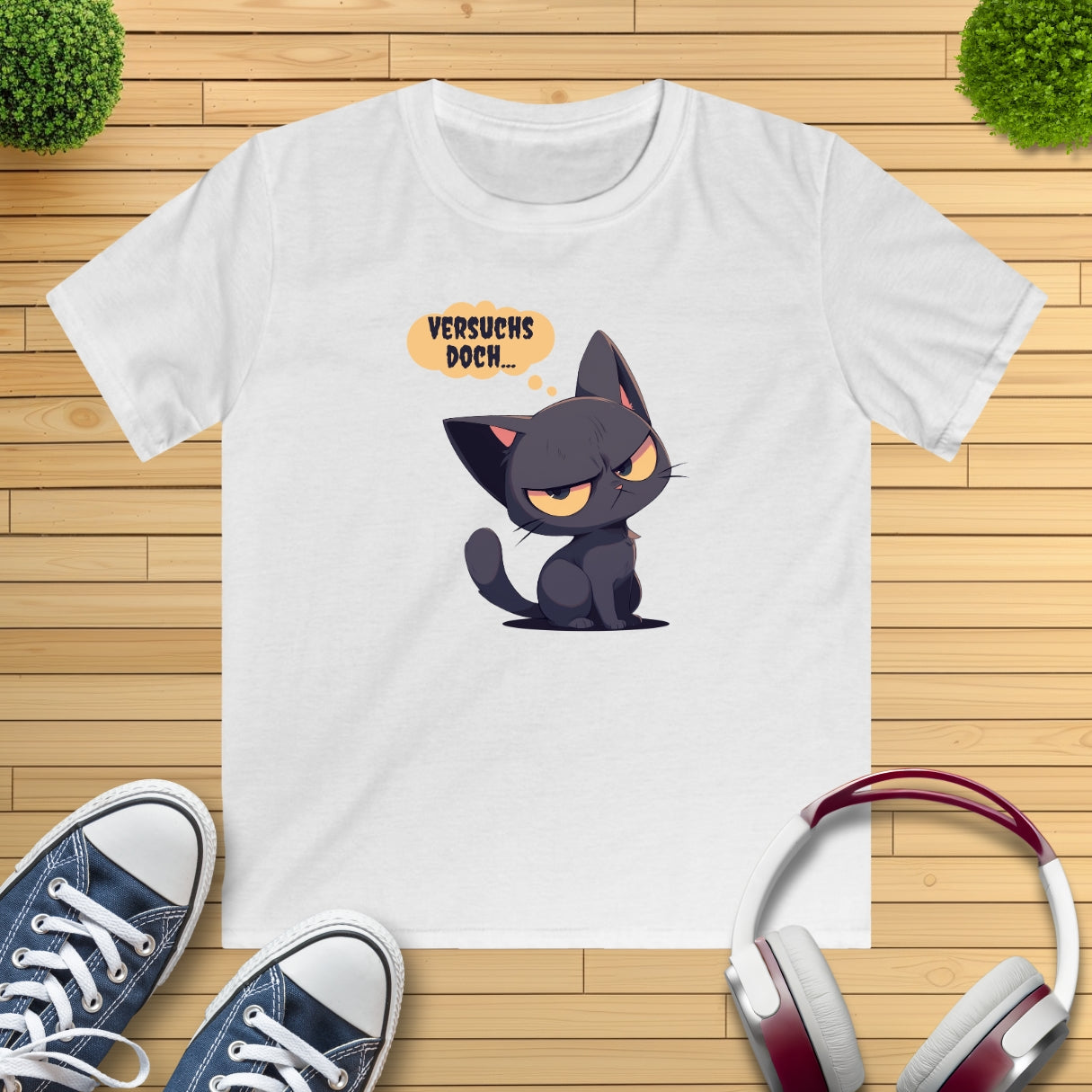 "versuchs doch" Katze Kinder T-Shirt