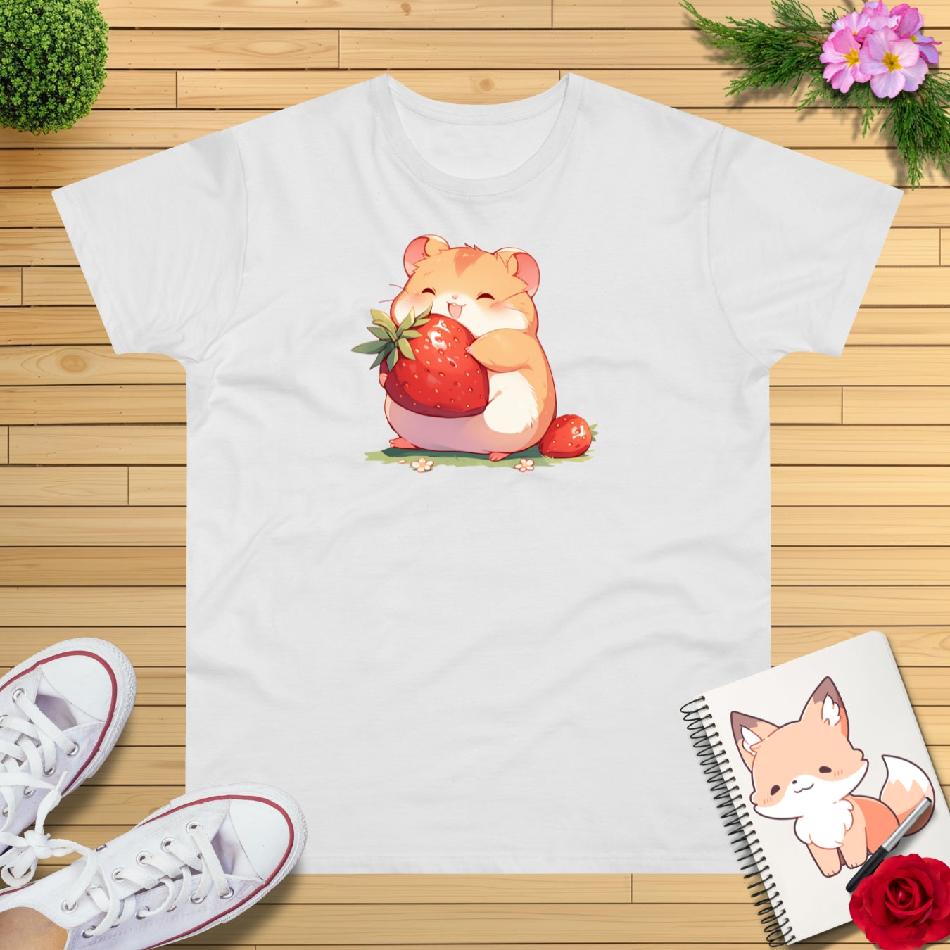 Happy Erdbeeren Hamster T-Shirt