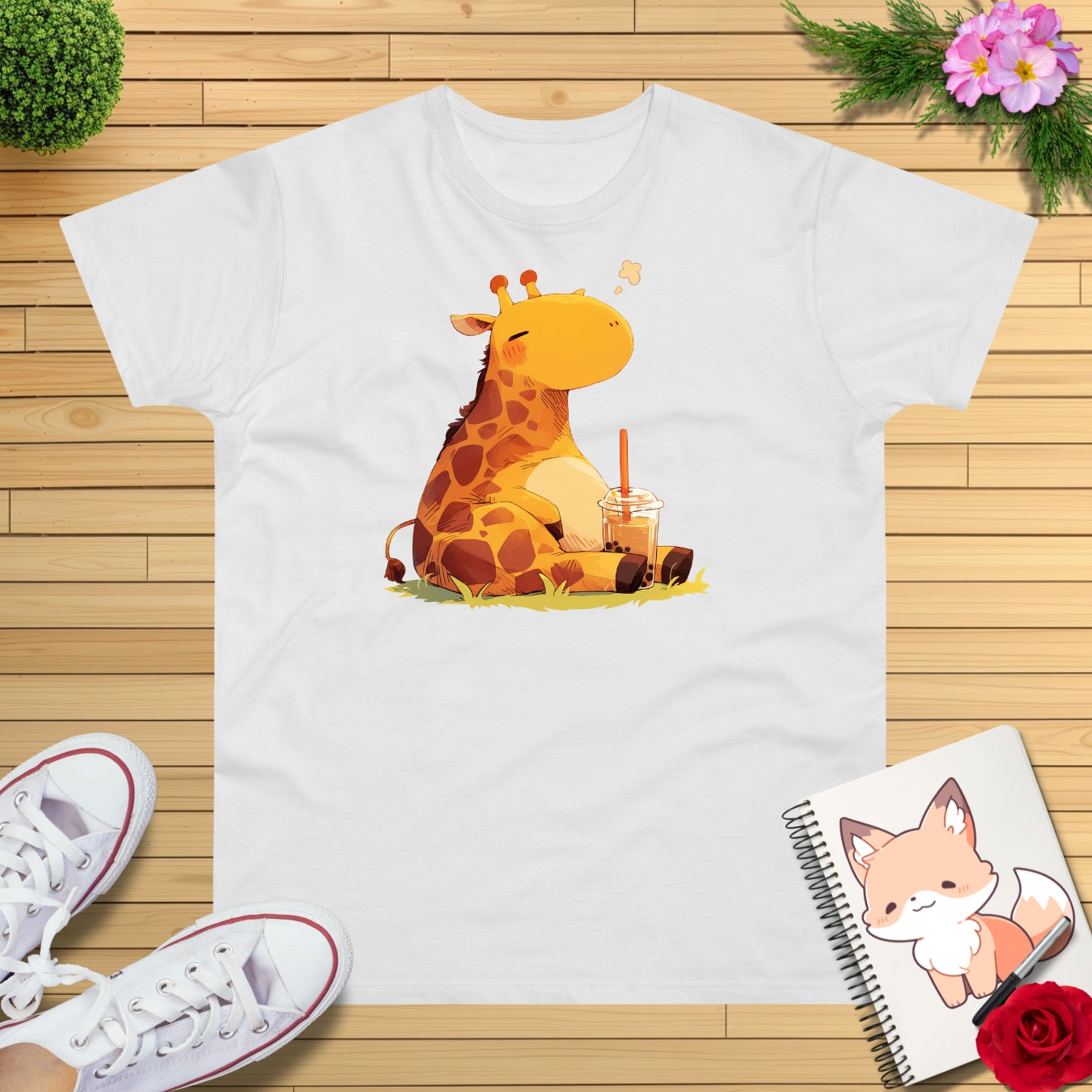 Pummelige Bubbletea Giraffe T-Shirt