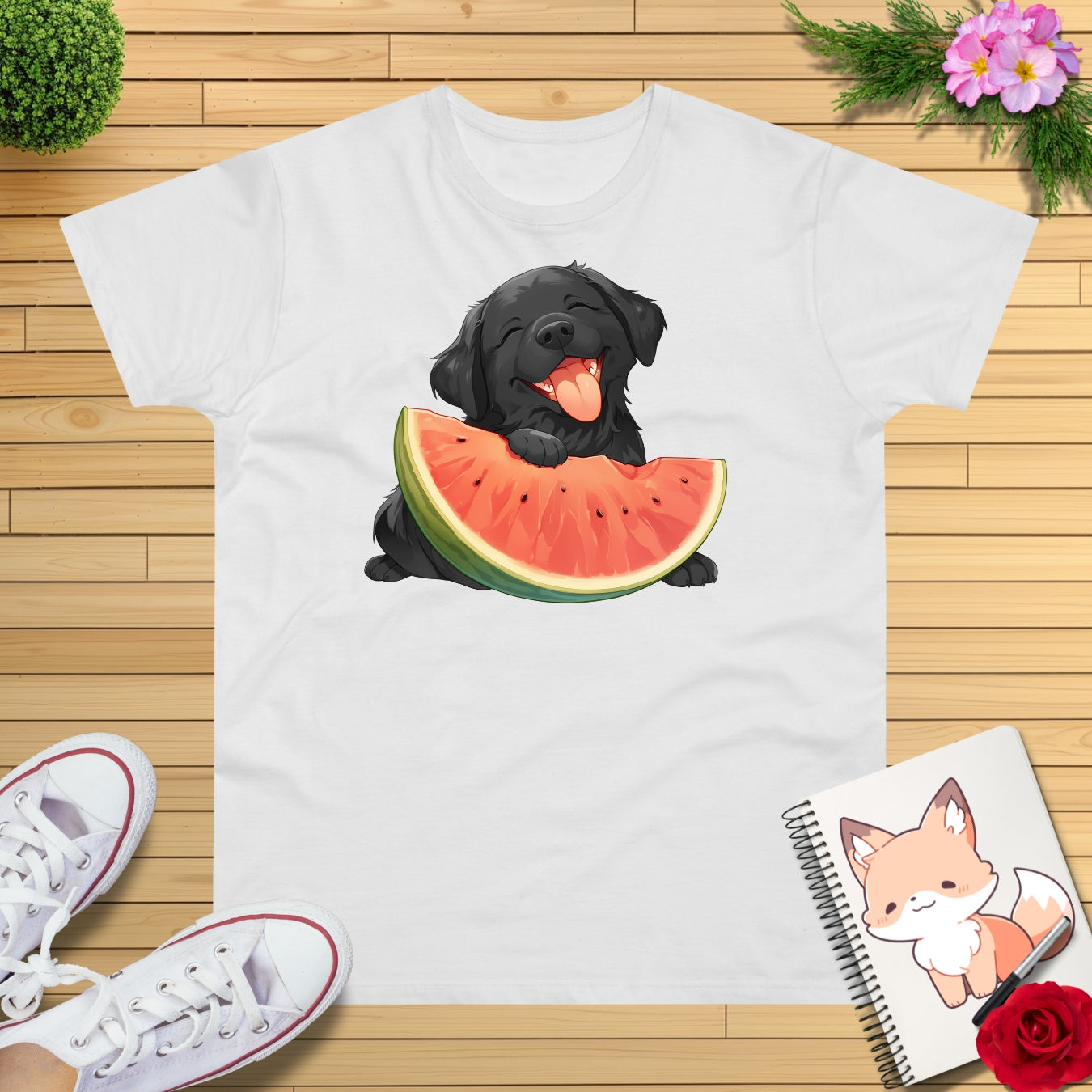 Labrador mit Wassermelone T-Shirt