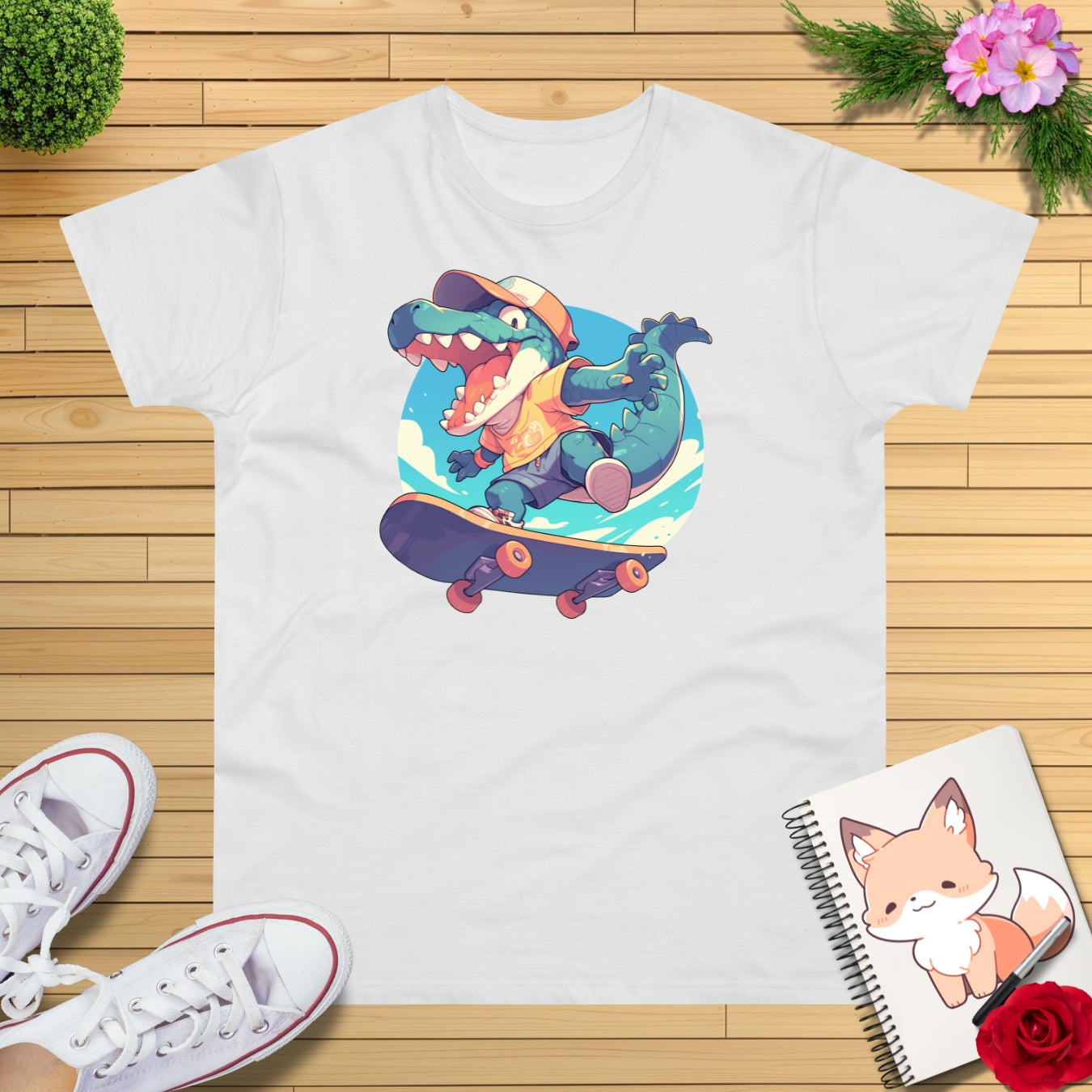 Skateboard Krokodil jump T-Shirt