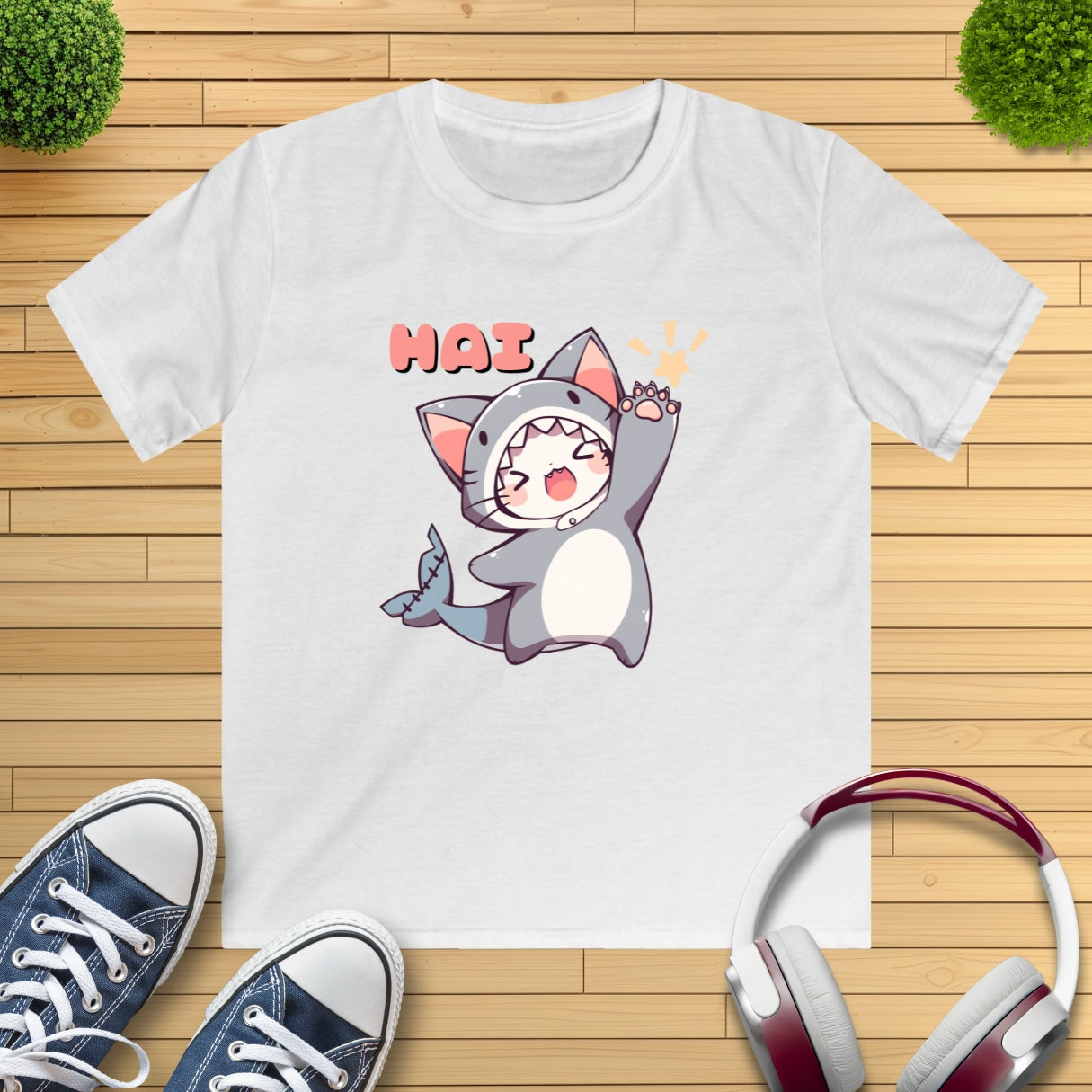 Katzenhai ruft "HAI" Kinder T-Shirt