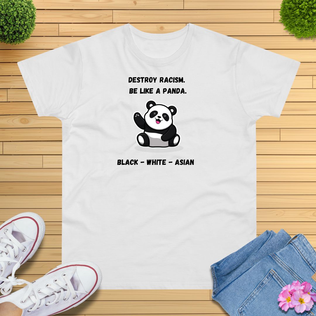 Panda Destroys Racism T-Shirt