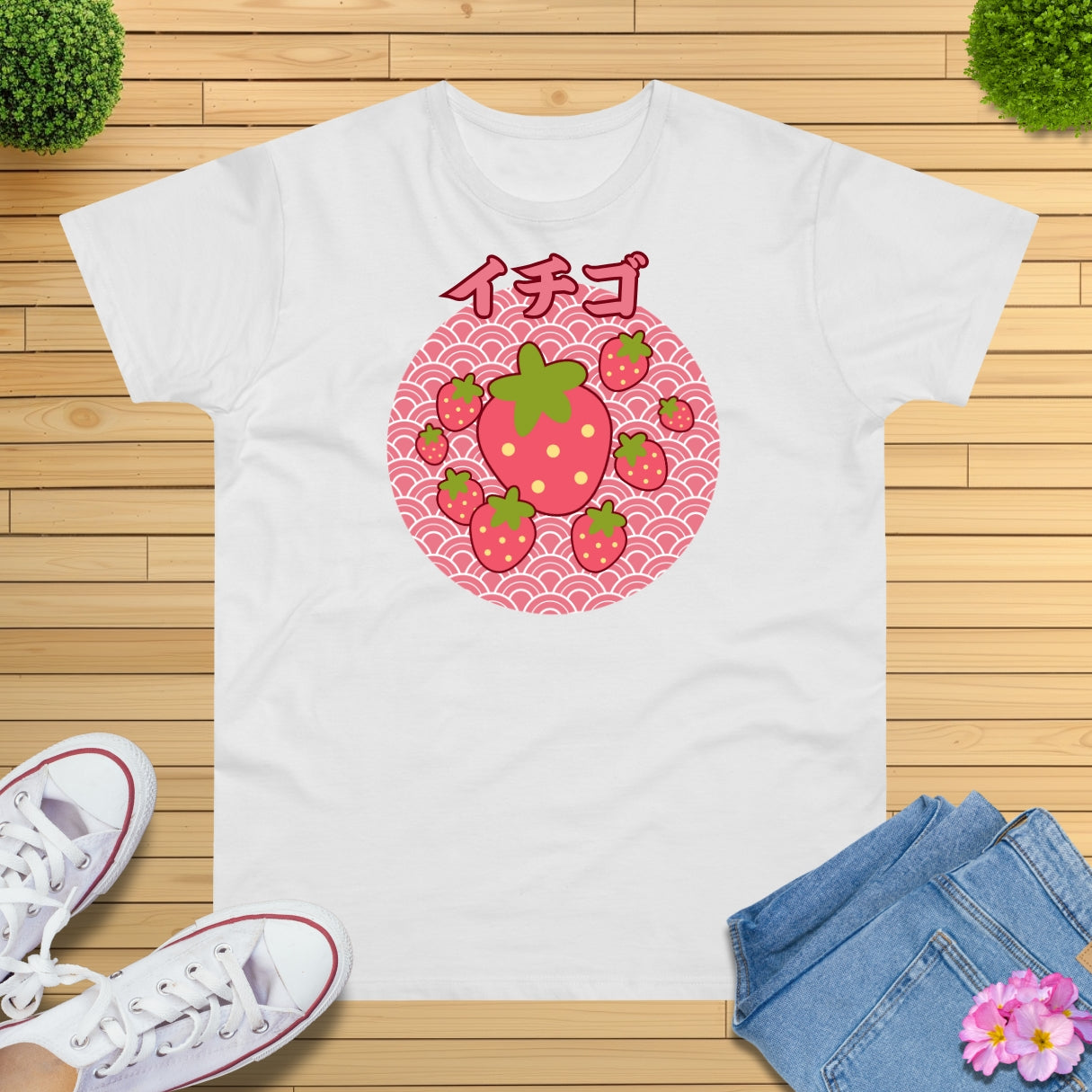 Pastell Erdbeeren T-Shirt