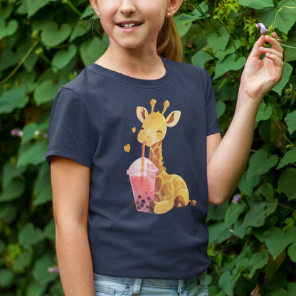 Bubble-Tea Giraffe Kinder T-Shirt