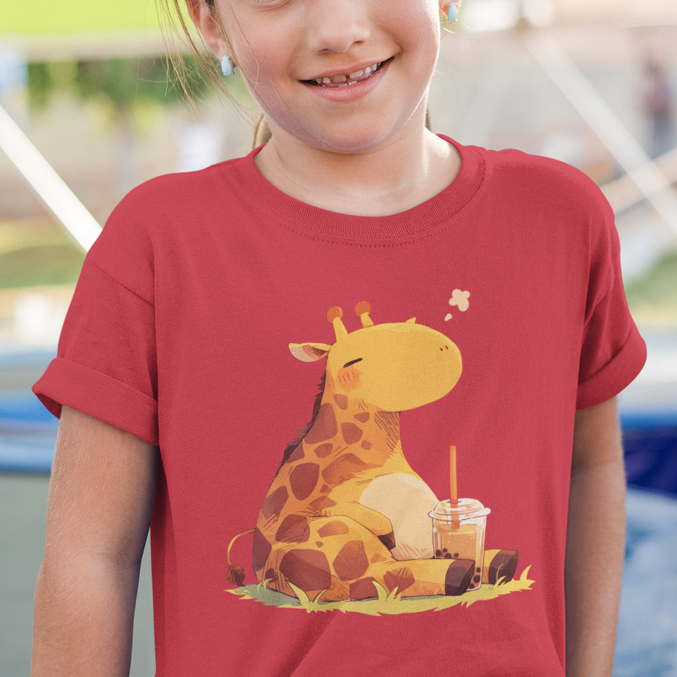 Pummelige Giraffe Kinder T-Shirt