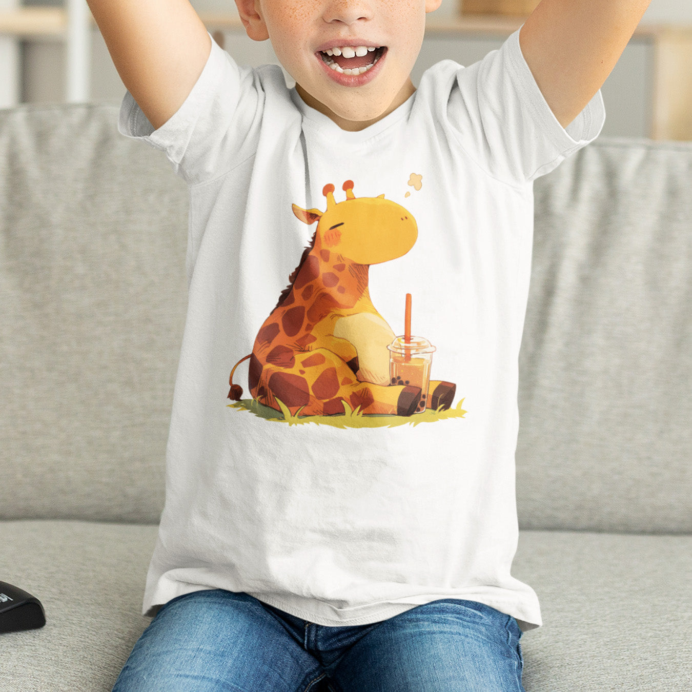 Pummelige Giraffe Kinder T-Shirt