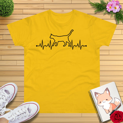 Herzschlag EKG Katze T-Shirt