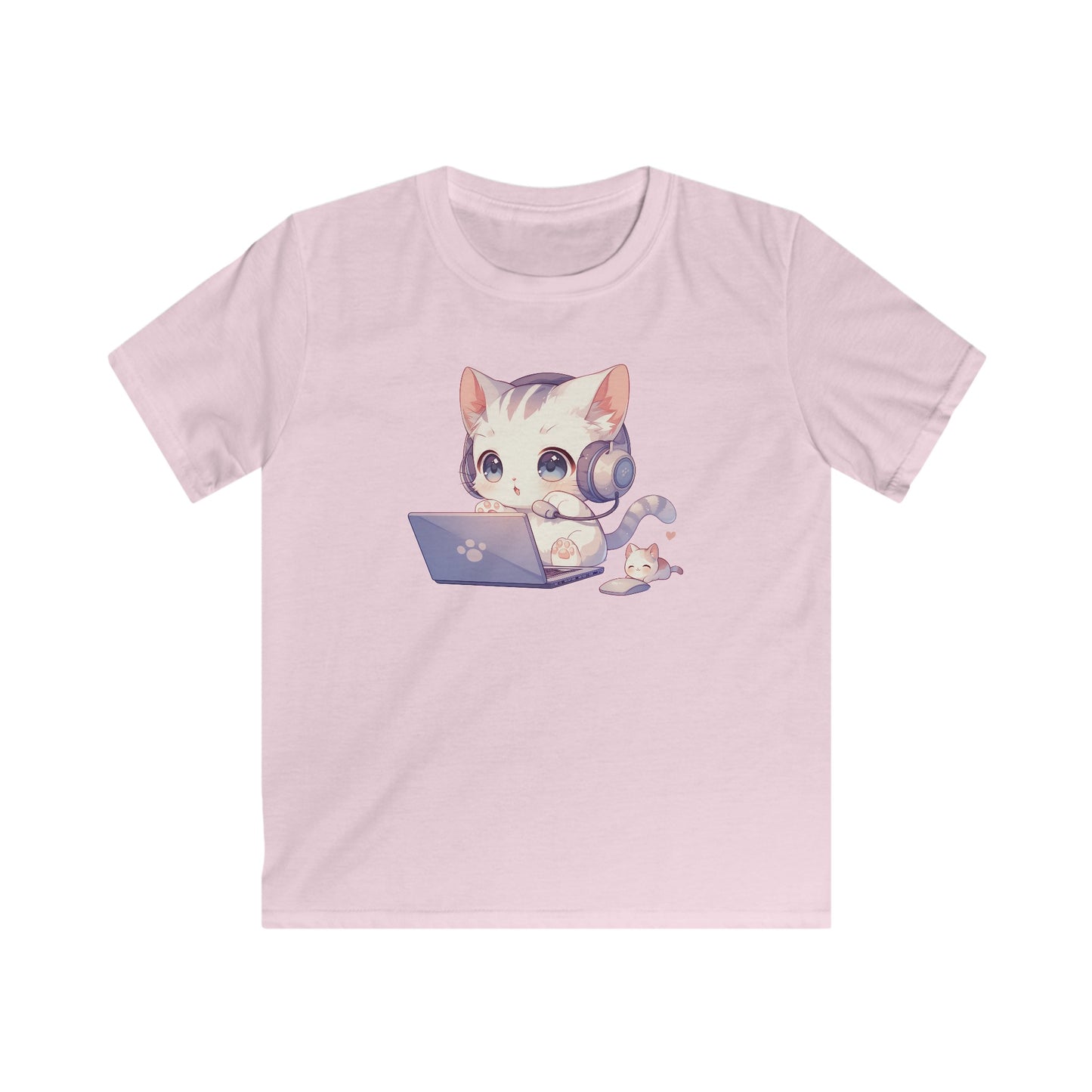 Kawaii Gamer Kitten Kinder T-Shirt