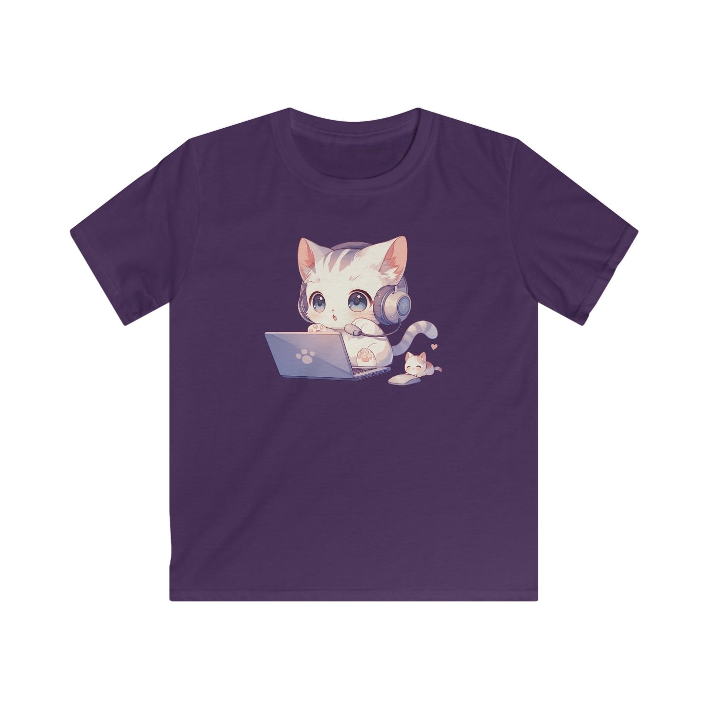 Kawaii Gamer Kitten Kinder T-Shirt