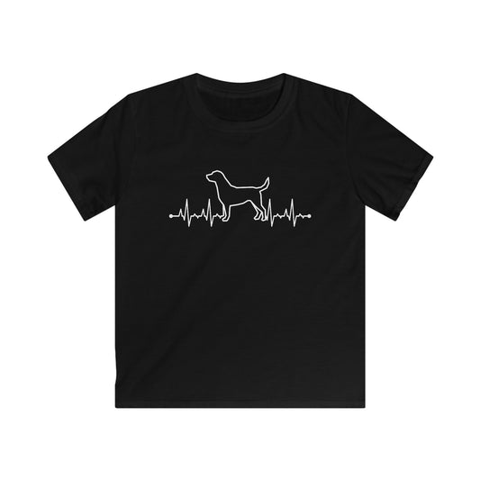 Herzschlag EKG Hund Kinder T-Shirt