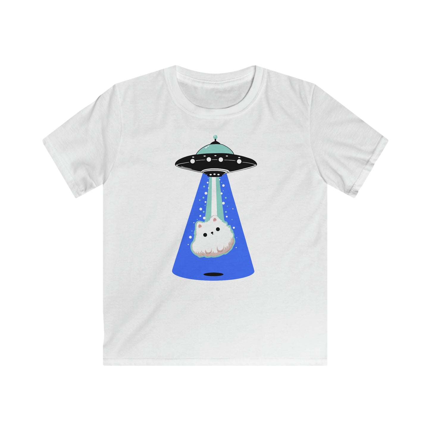 Ufo Blue beam Hund Kinder T-Shirt
