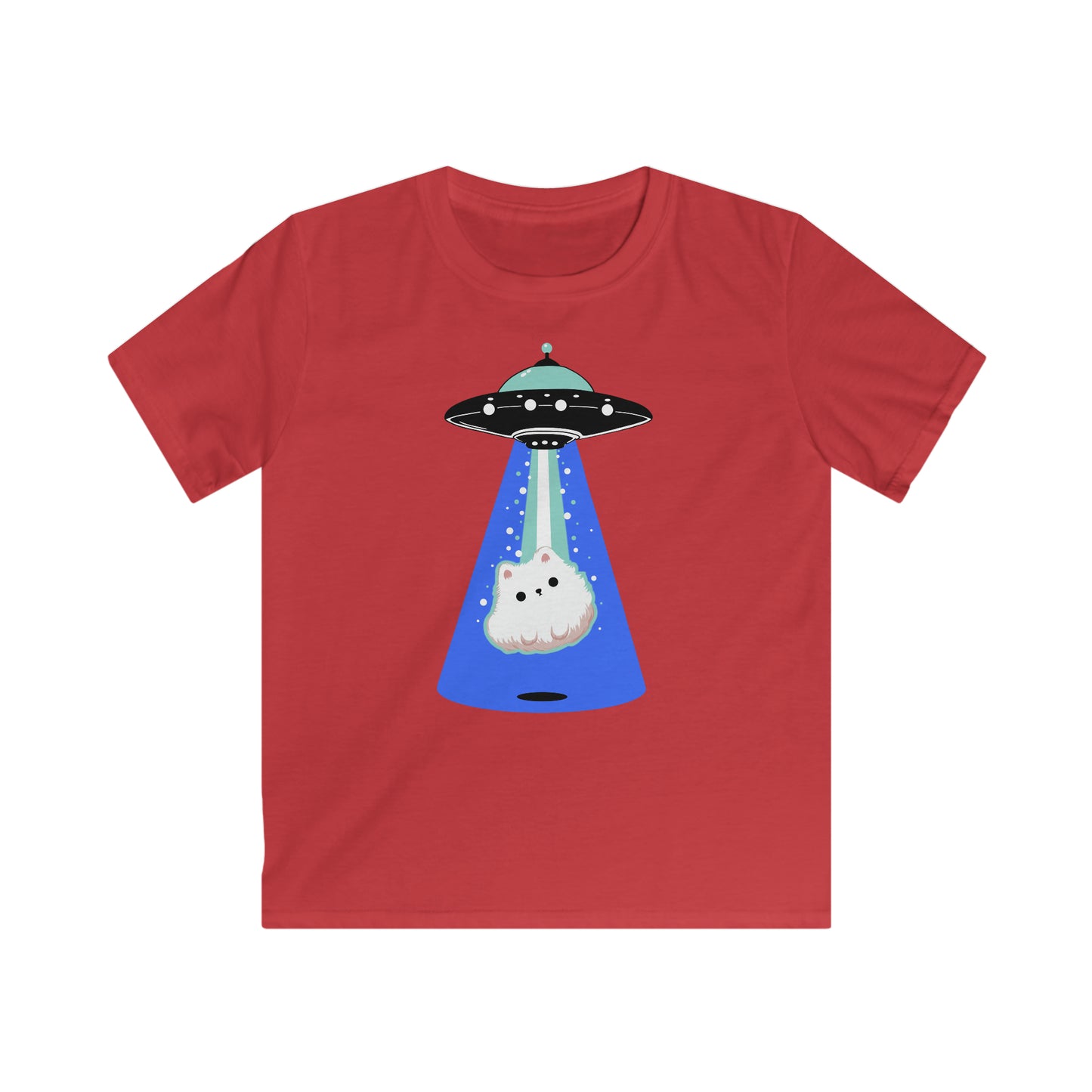 Ufo Blue beam Hund Kinder T-Shirt