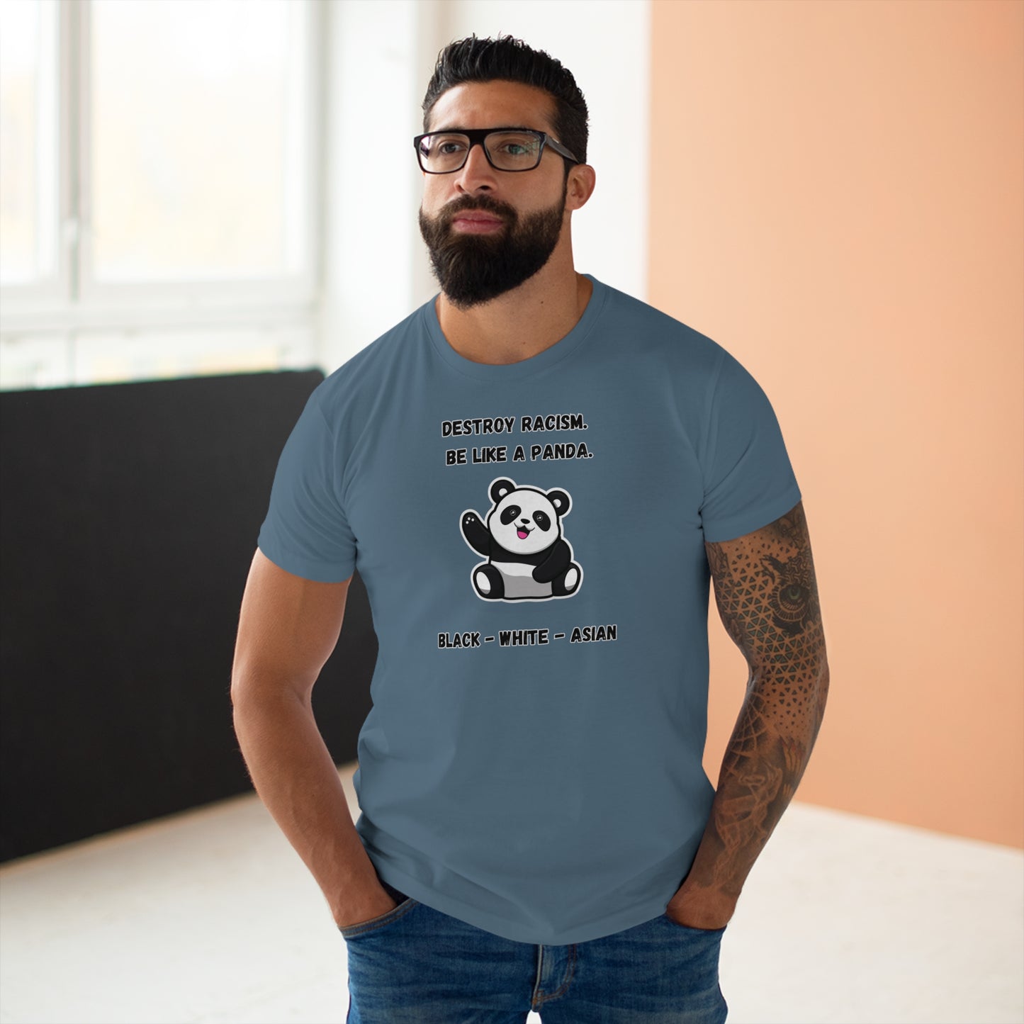 Panda Destroys Racism T-Shirt