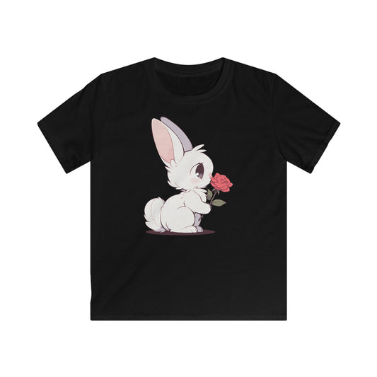 Häschen mit Rose Kinder T-Shirt