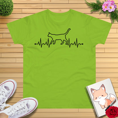 Herzschlag EKG Katze T-Shirt