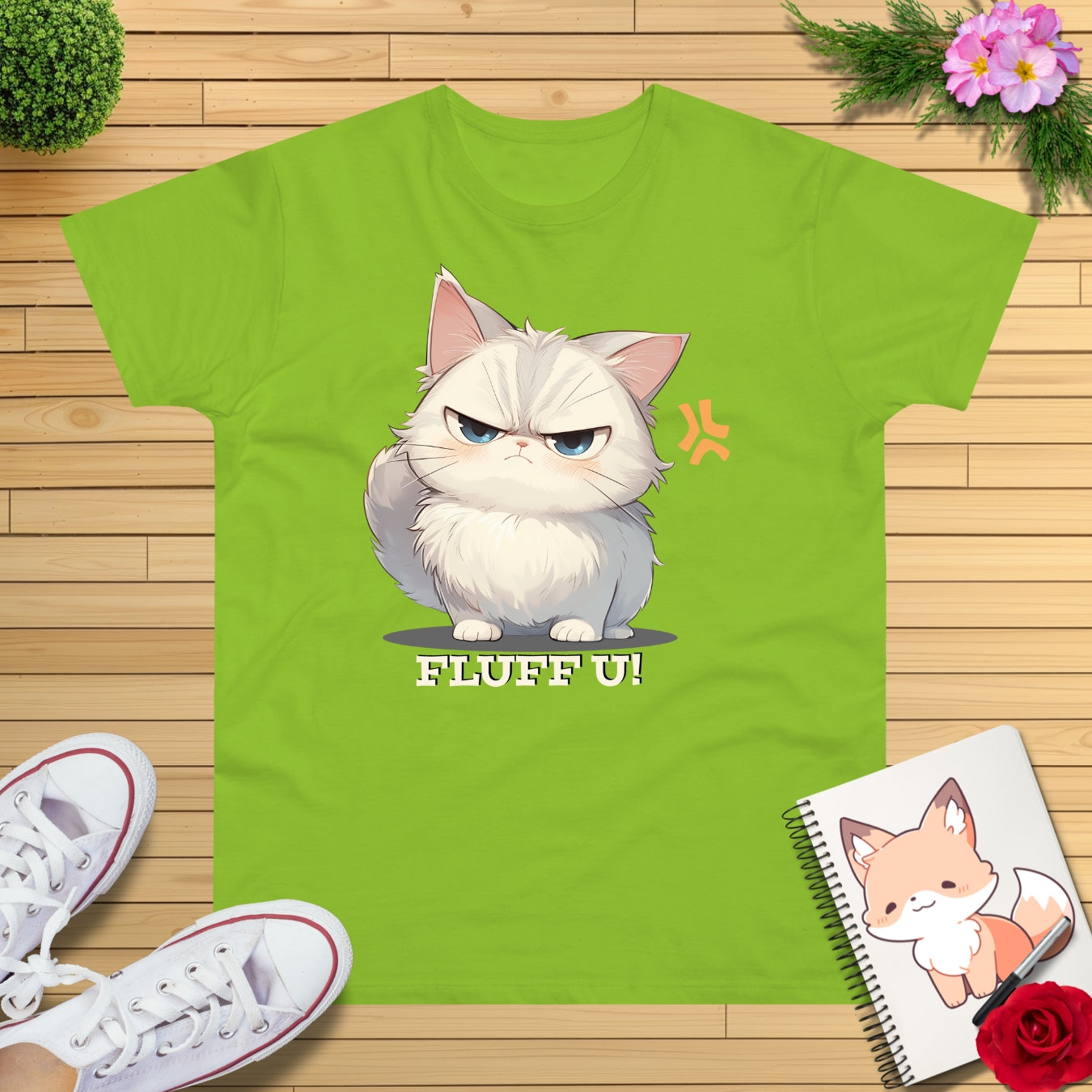 Freche Katze "Fluff U!" T-Shirt