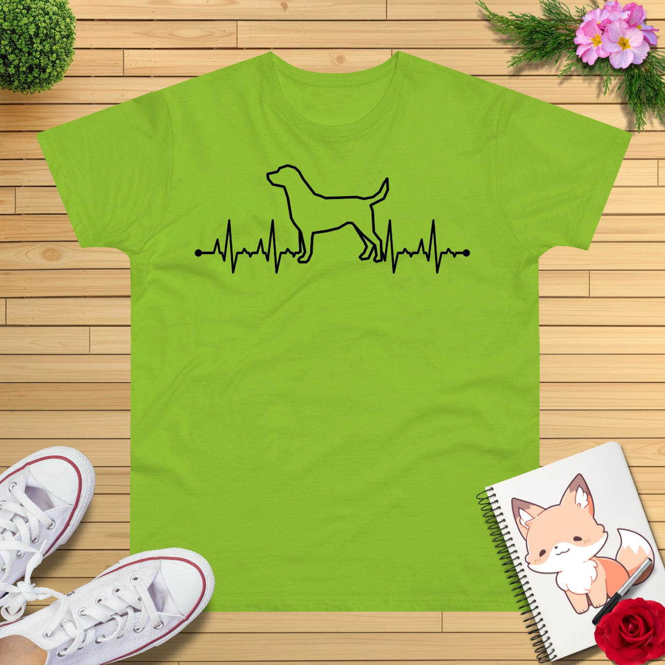 Herzschlag EKG Hund T-Shirt