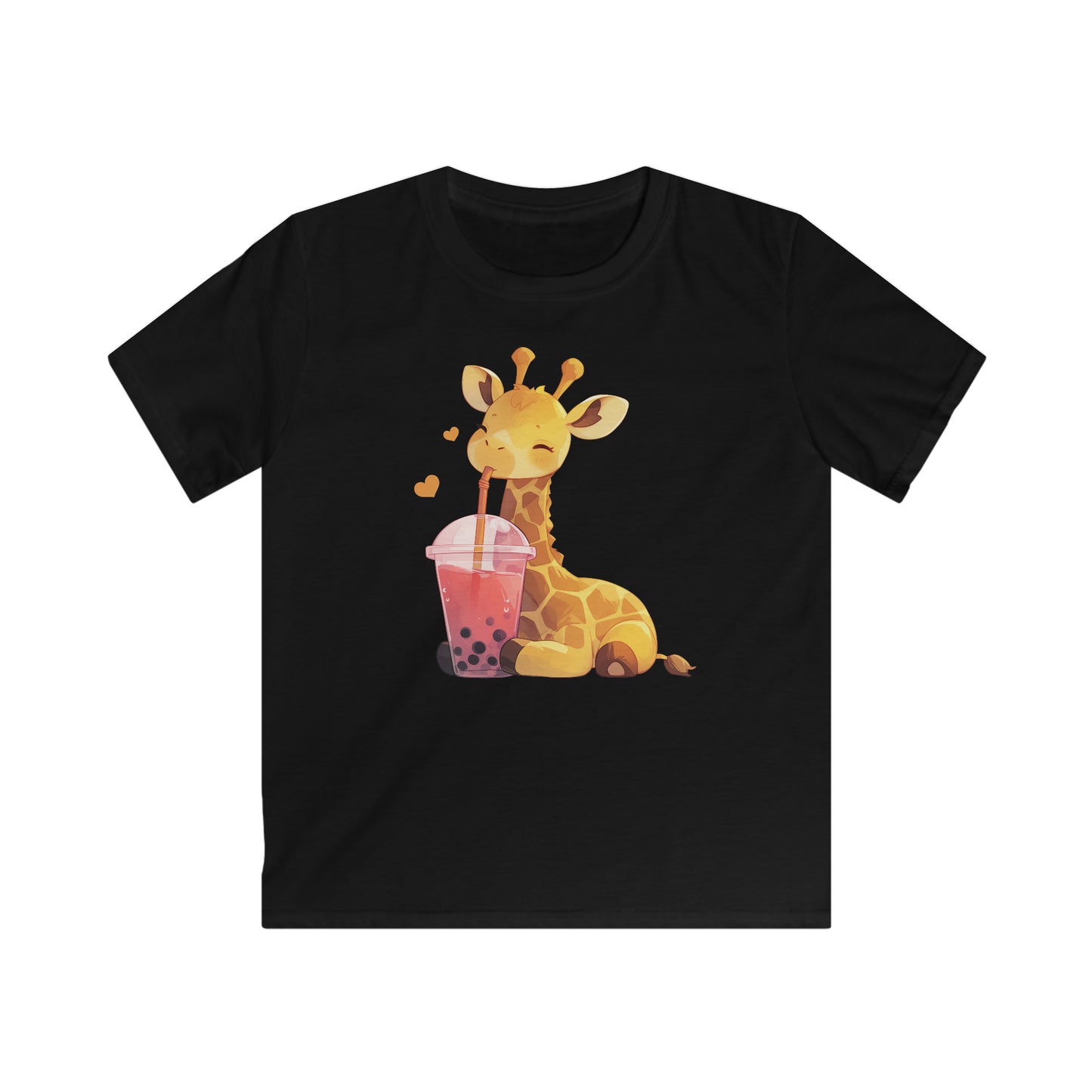 Giraffe trinkt Bubble-Tea Kinder T-Shirt
