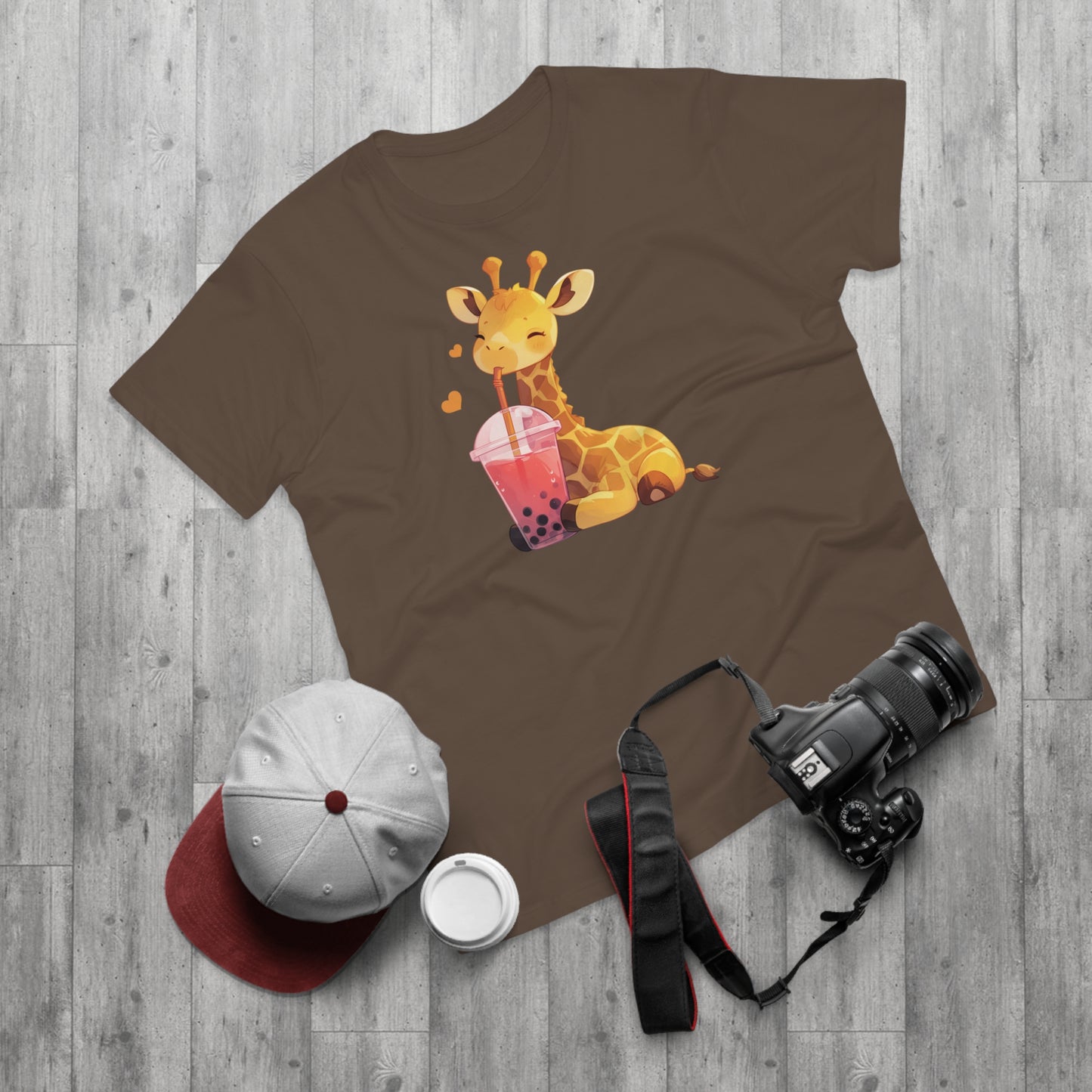 Kawaii Bubble-Tea Giraffe T-Shirt