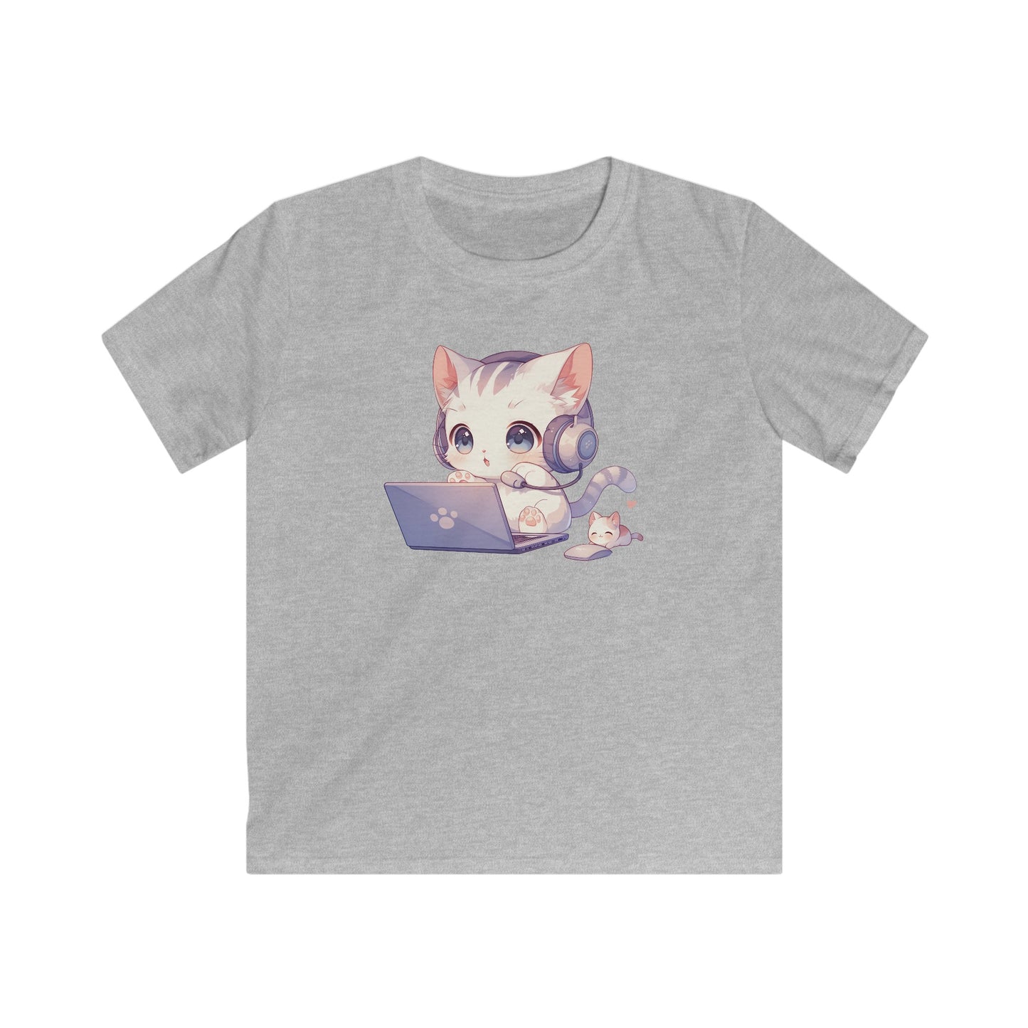 Kawaii Gamer Kitten Kinder T-Shirt