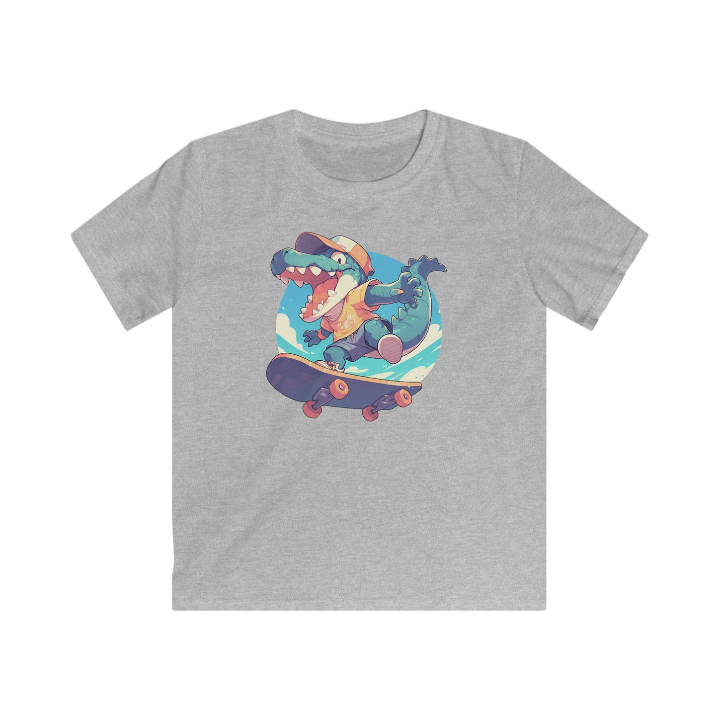 Skateboard Krokodil Jump Kinder T-Shirt