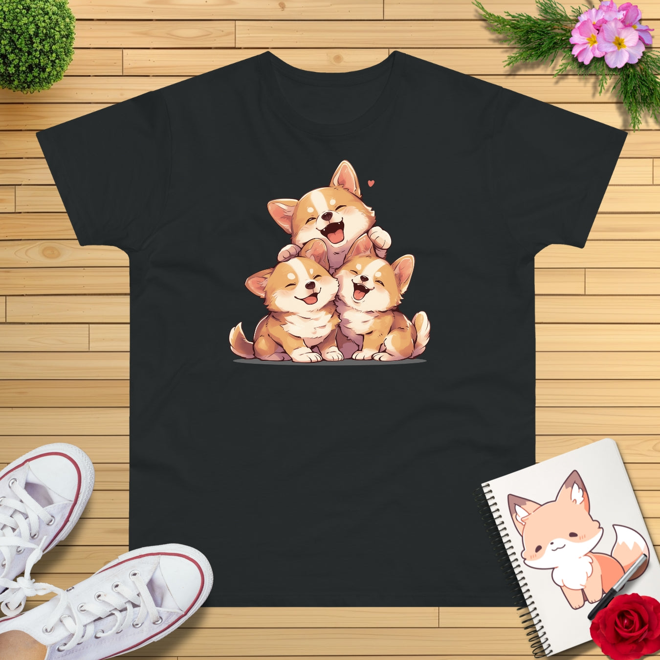Kawaii Kuschel Corgis T-Shirt