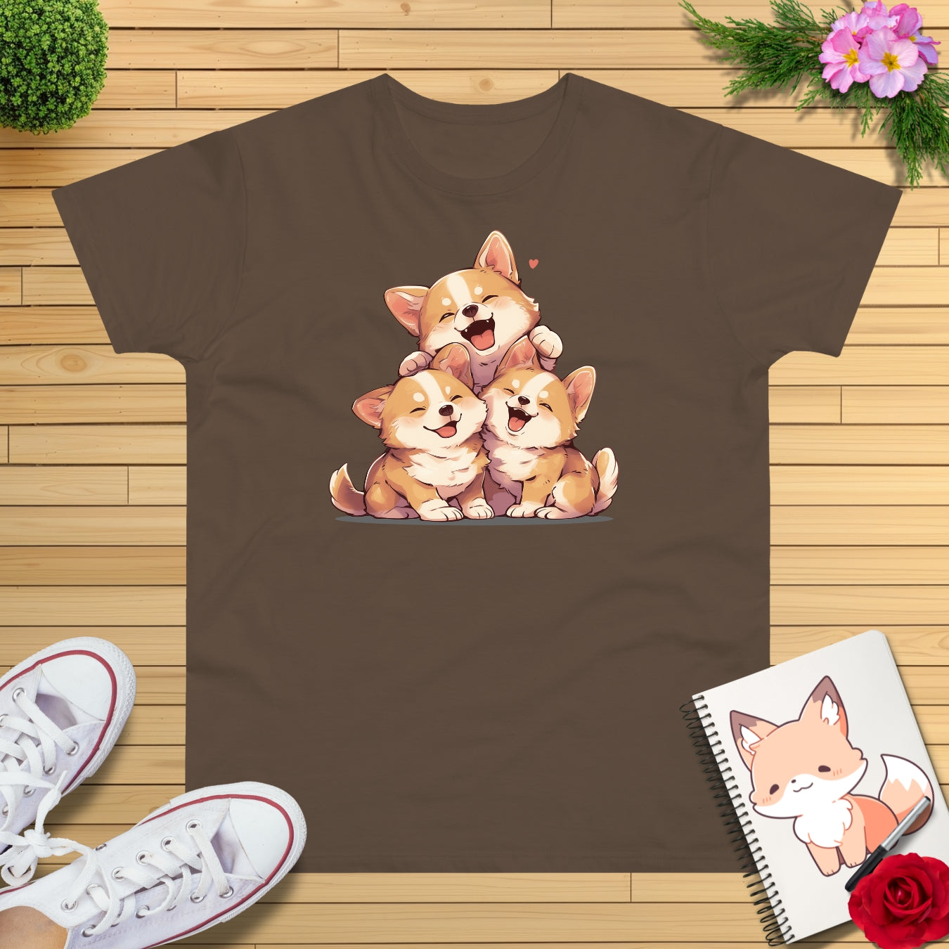 Kawaii Kuschel Corgis T-Shirt