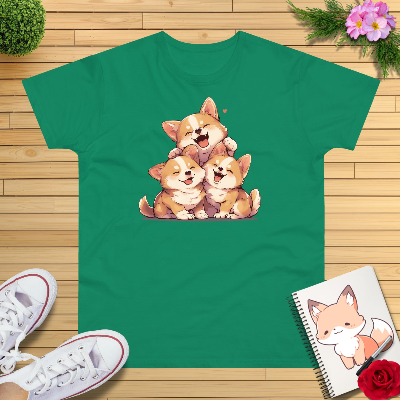 Kawaii Kuschel Corgis T-Shirt