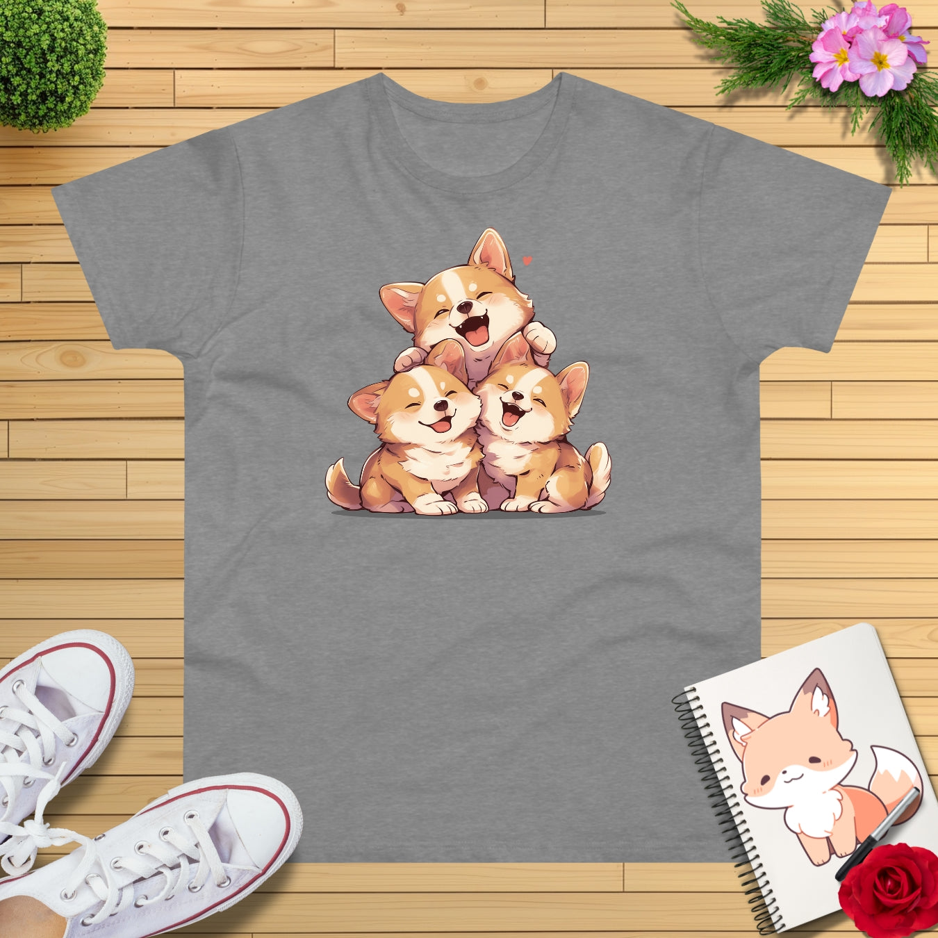 Kawaii Kuschel Corgis T-Shirt