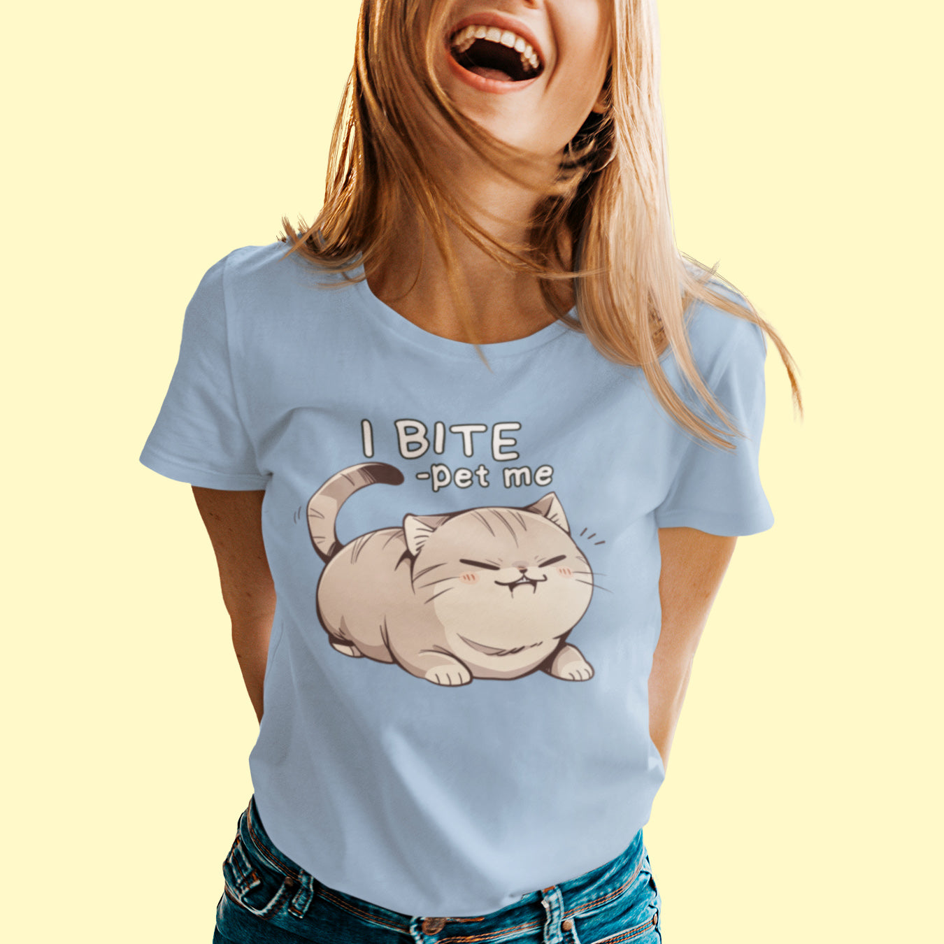 I BITE -pet me Katze T-Shirt