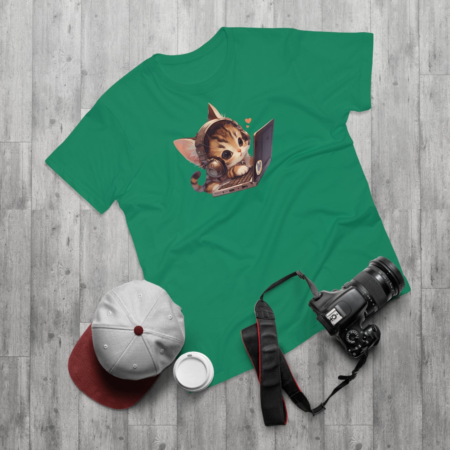 Kawaii Gamer Laptop Kitty T-Shirt