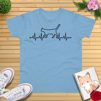 Herzschlag EKG Katze T-Shirt