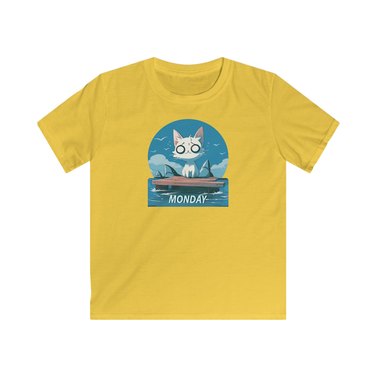 Monday Kitten mit Haien Kinder T-Shirt