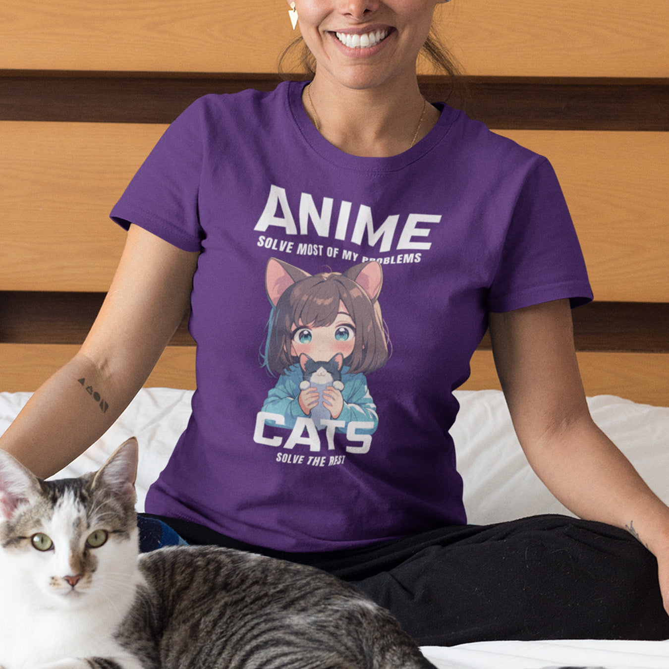 Anime and cats T-Shirt