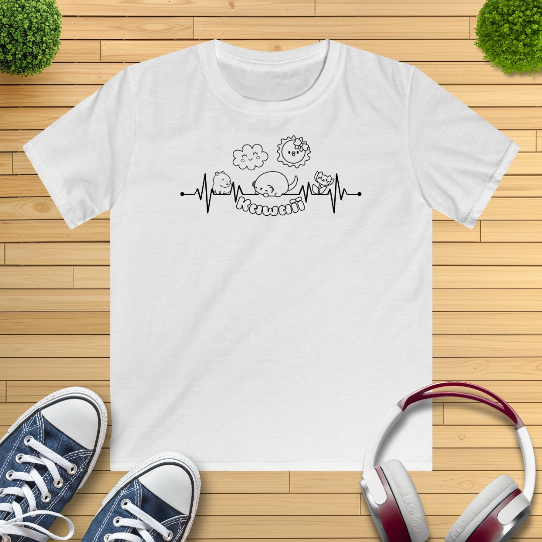 Kawaii Herzschlag Kinder T-Shirt