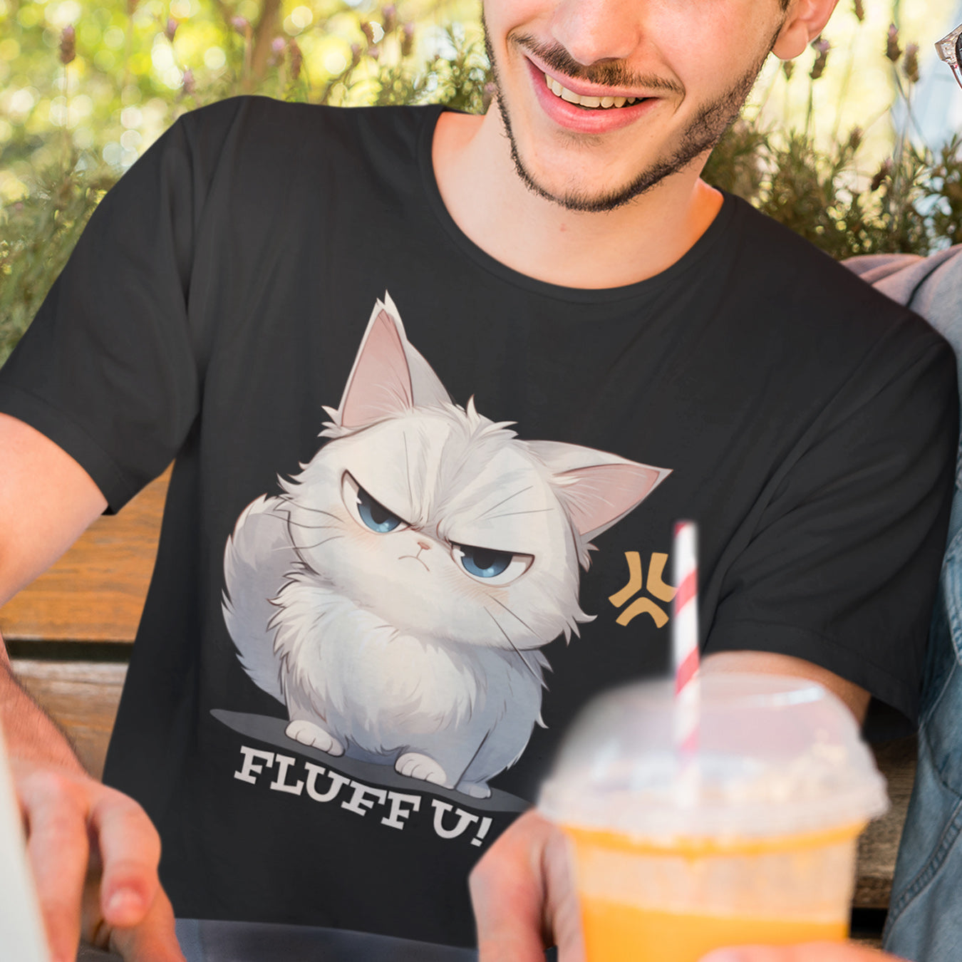 Freche Katze "Fluff U!" T-Shirt