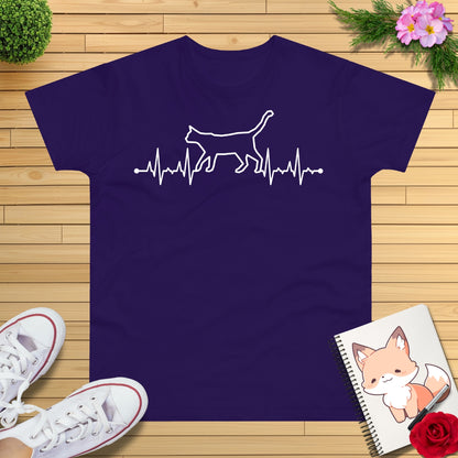 Herzschlag EKG Katze T-Shirt