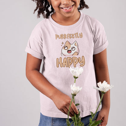 Purrfectly Happy Katze Kinder T-Shirt