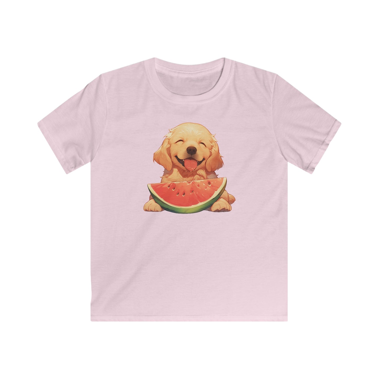 Golden Retriever mit Melone Kinder T-Shirt