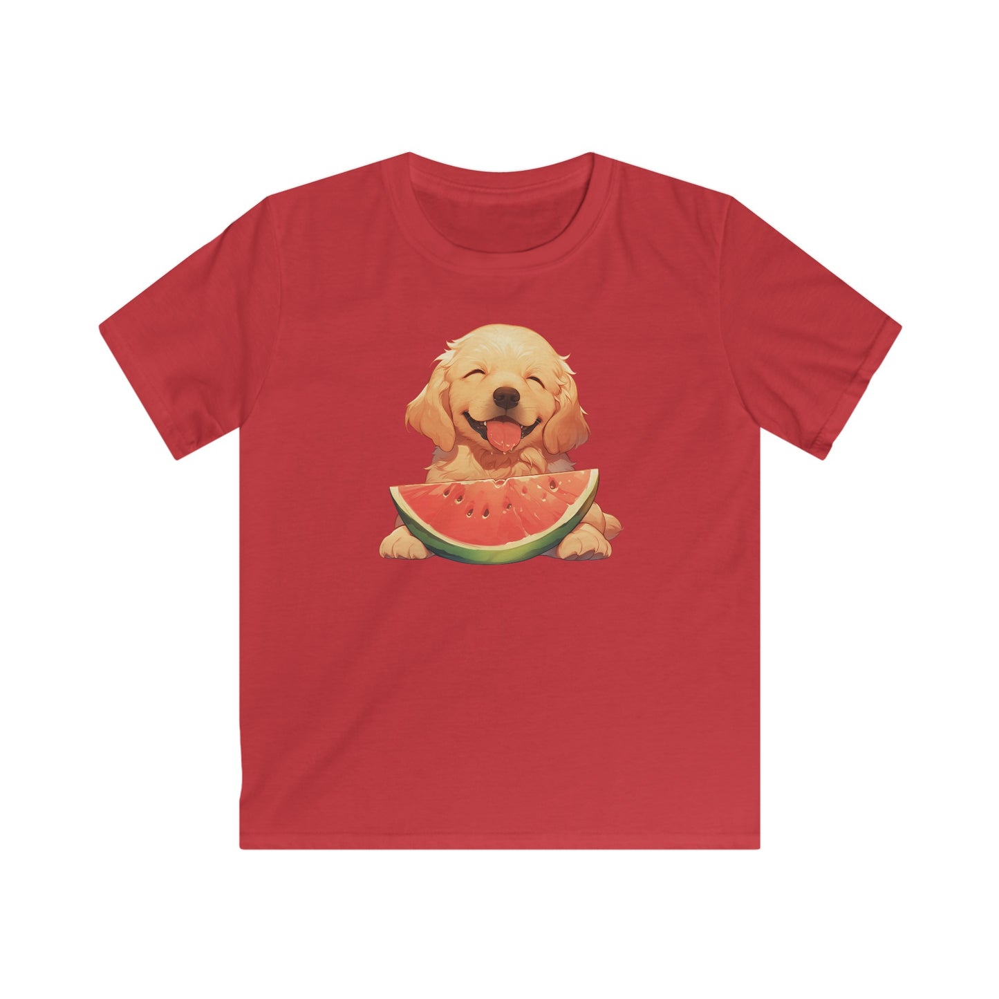 Golden Retriever mit Melone Kinder T-Shirt