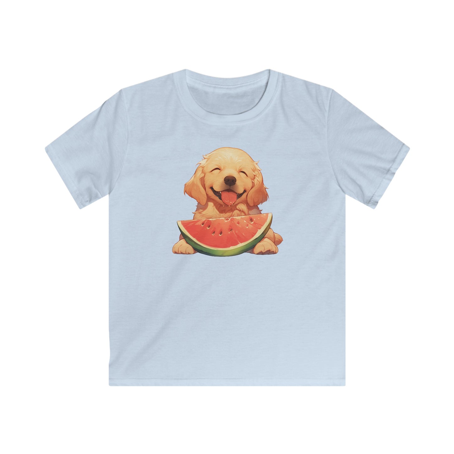 Golden Retriever mit Melone Kinder T-Shirt