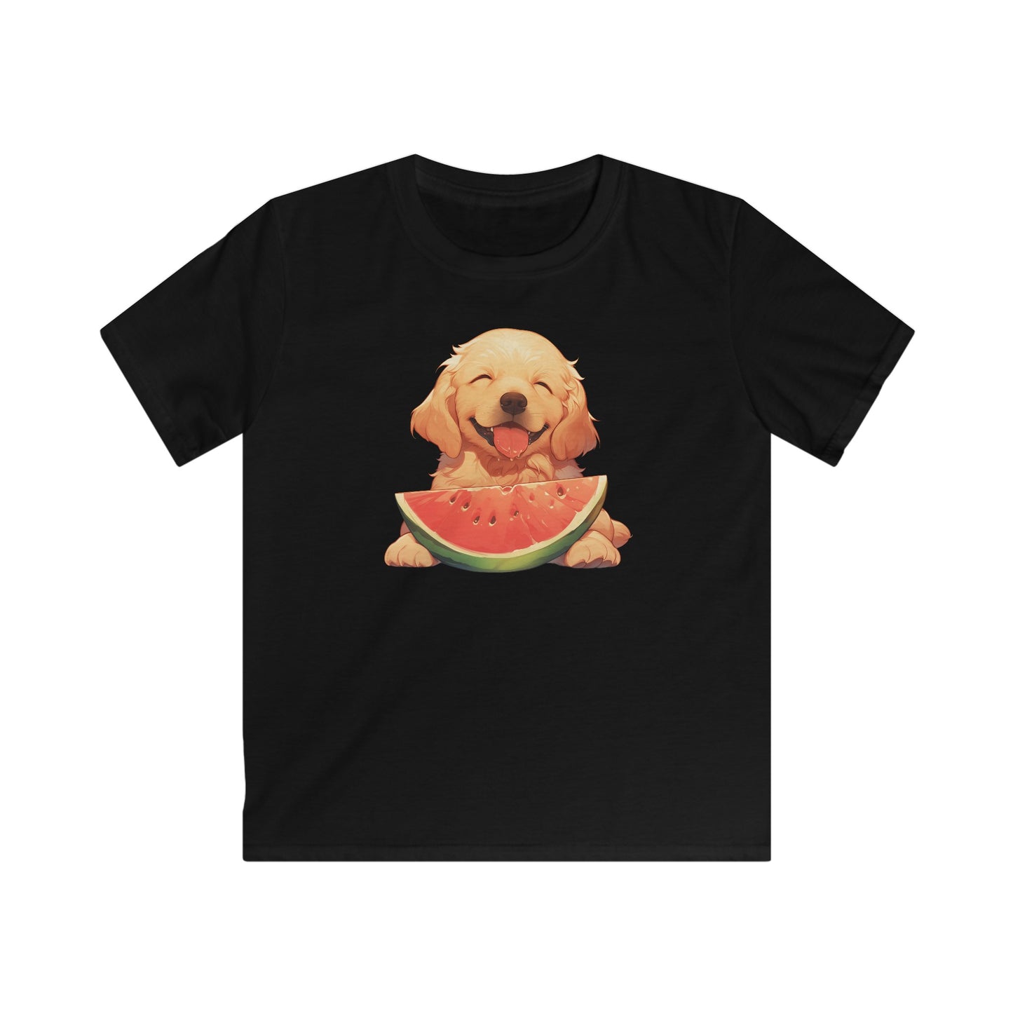 Golden Retriever mit Melone Kinder T-Shirt