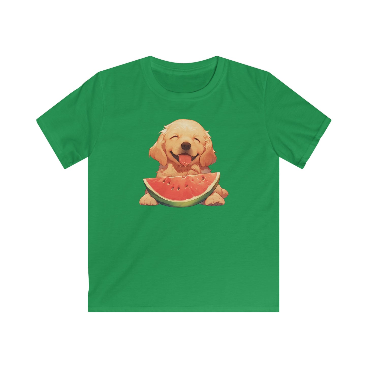 Golden Retriever mit Melone Kinder T-Shirt