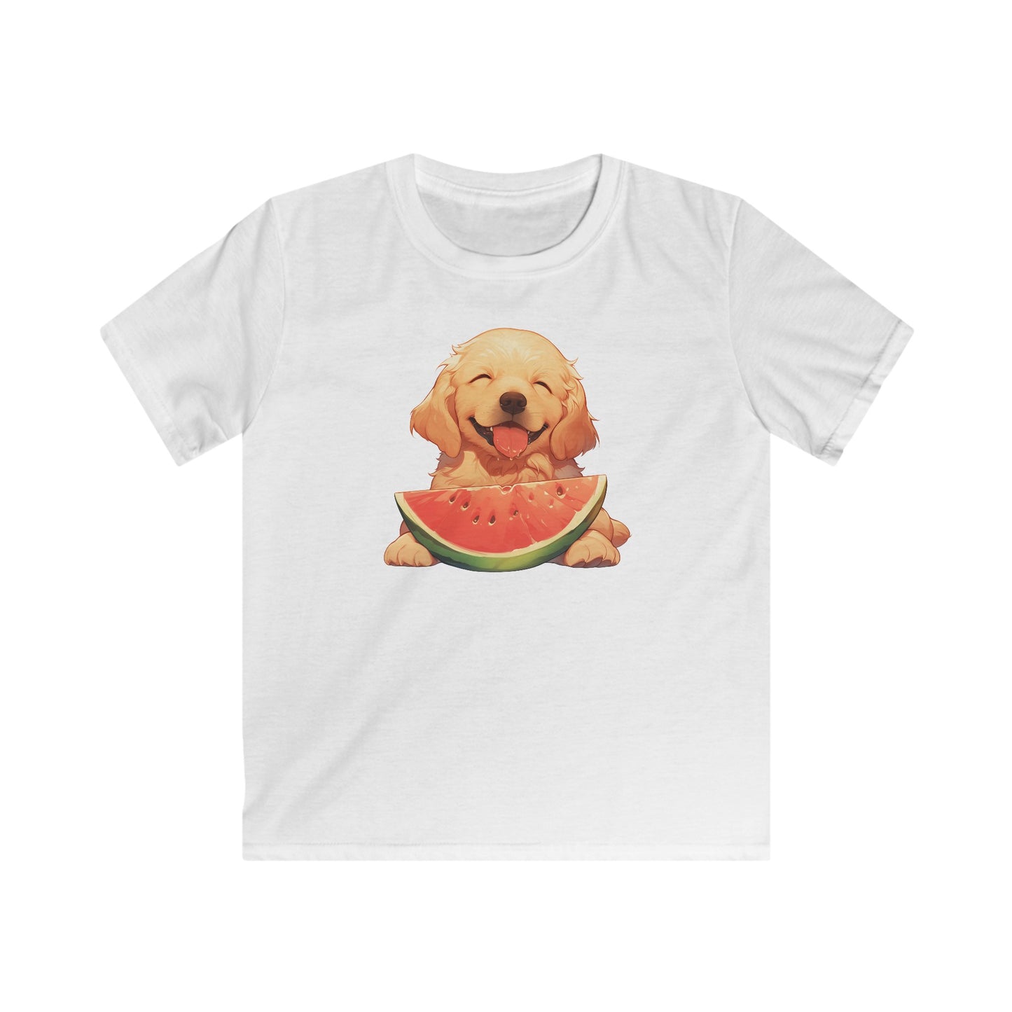 Golden Retriever mit Melone Kinder T-Shirt