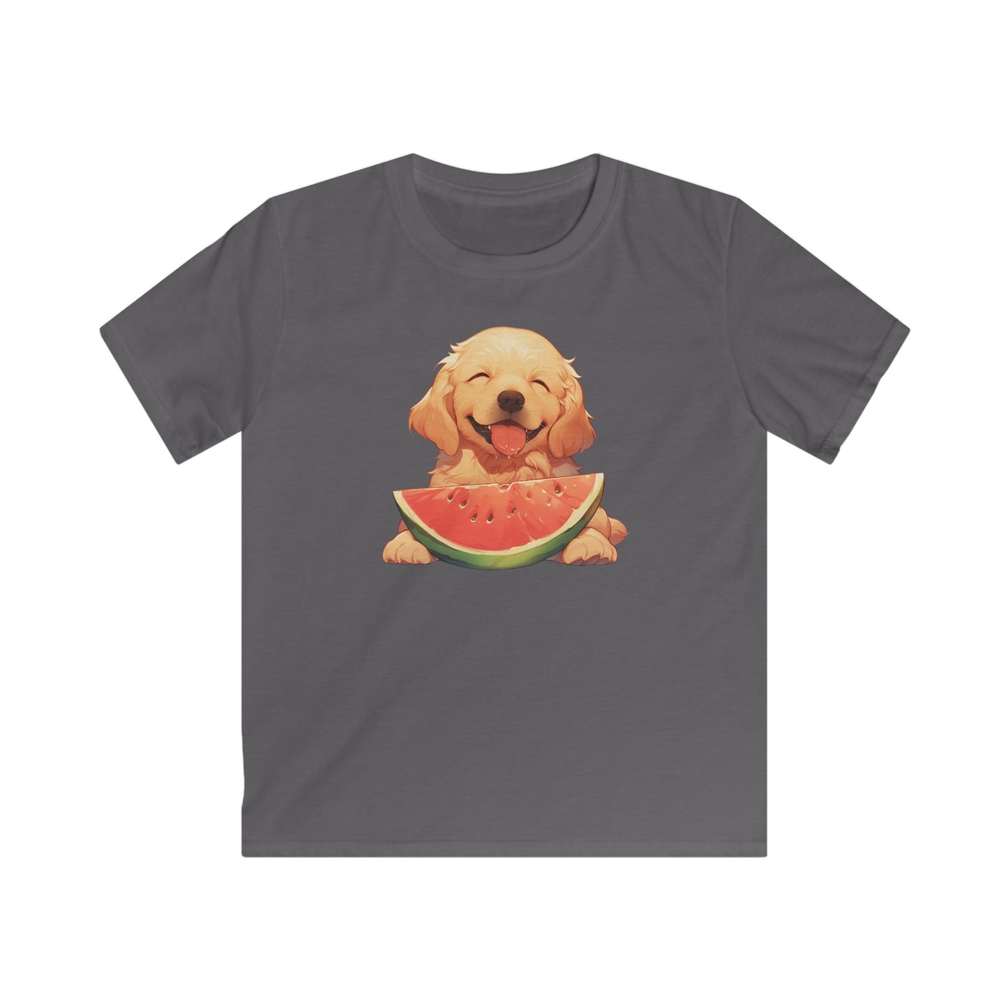 Golden Retriever mit Melone Kinder T-Shirt