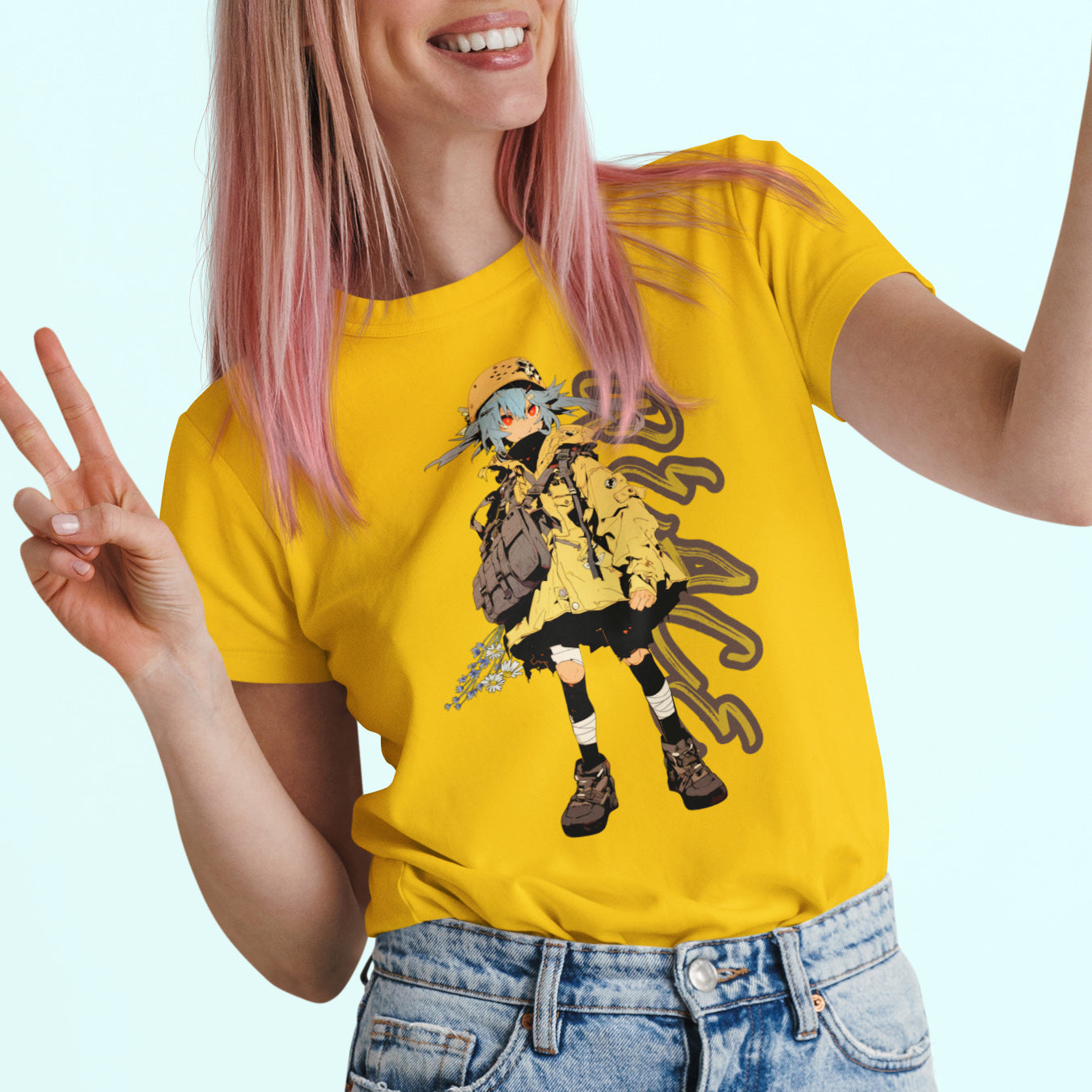 Cyberpunk girl peace T-Shirt