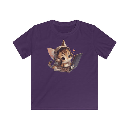 Kawaii Gamer Laptop Kitty Kinder T-Shirt