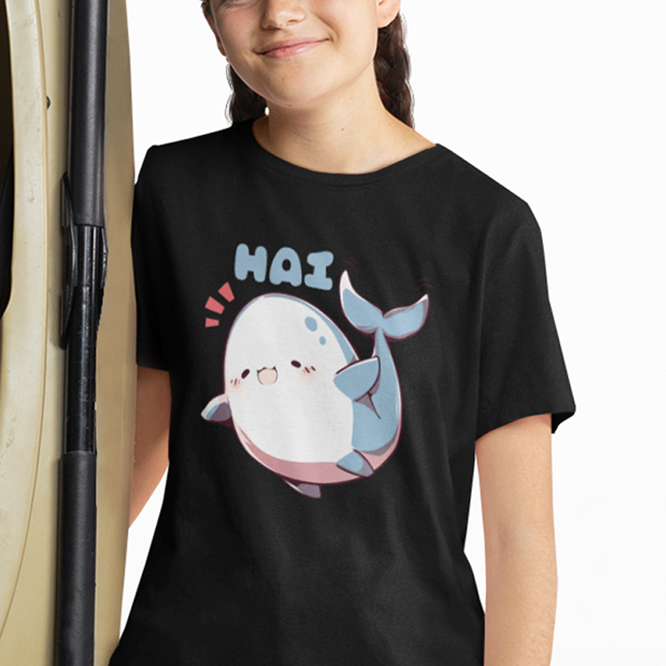 Kawaii winkender Hai Kinder T-Shirt