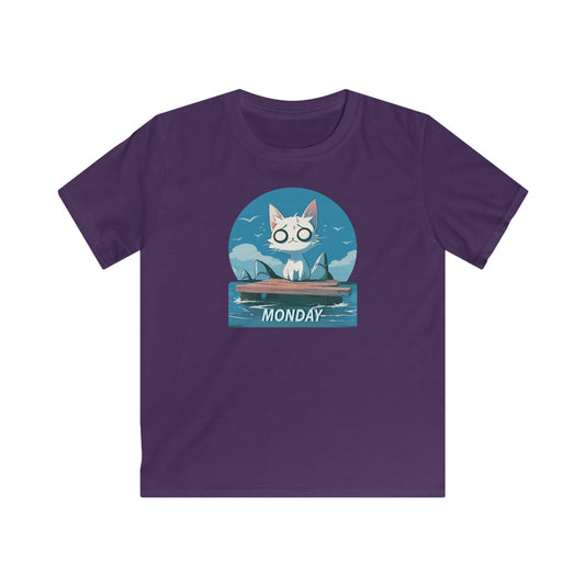 Monday Kitten mit Haien Kinder T-Shirt